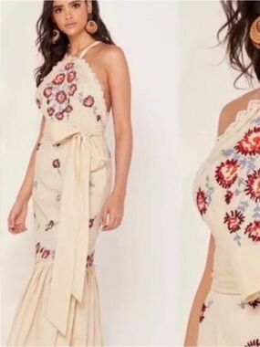 Free People Chrysanthemum Kiss dress 10 🌺 embroidered